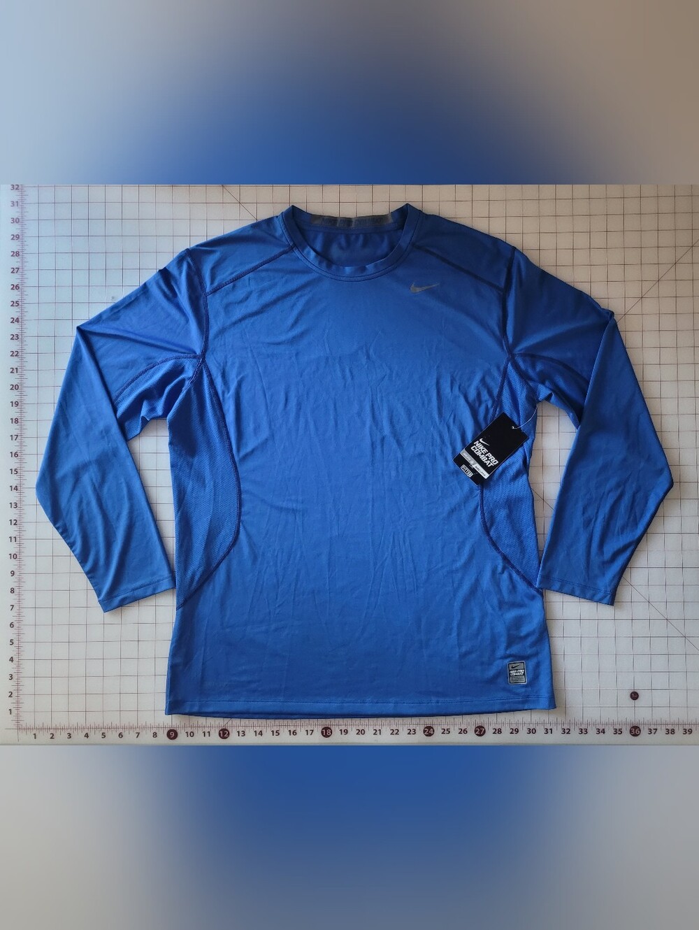 Nike Pro Combat Men’s Long Sleeve Performance Top - Royal Blue